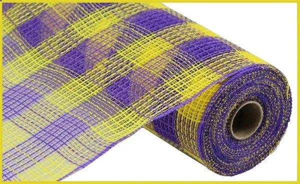 10.25" Faux Jute/Pp Small Check: Yellow, Purple (10 Yards) RY8320J6