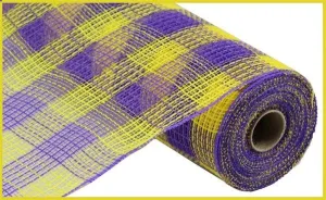 10.25" Faux Jute/Pp Small Check: Yellow, Purple (10 Yards) RY8320J6