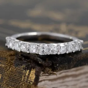1.05ctw Old Mine Cut Diamond Half-Eternity Band
