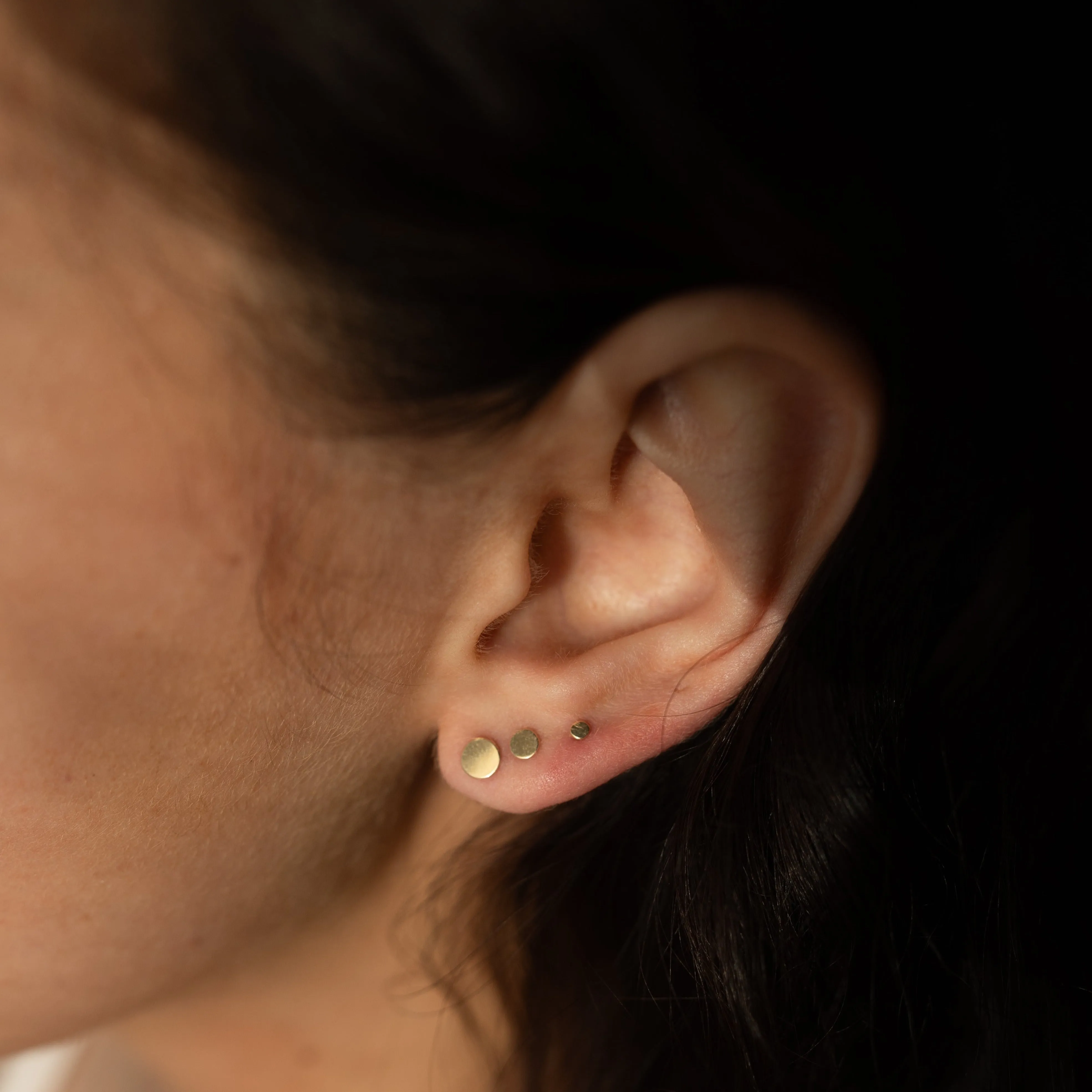 10k Solid Gold Circle Studs