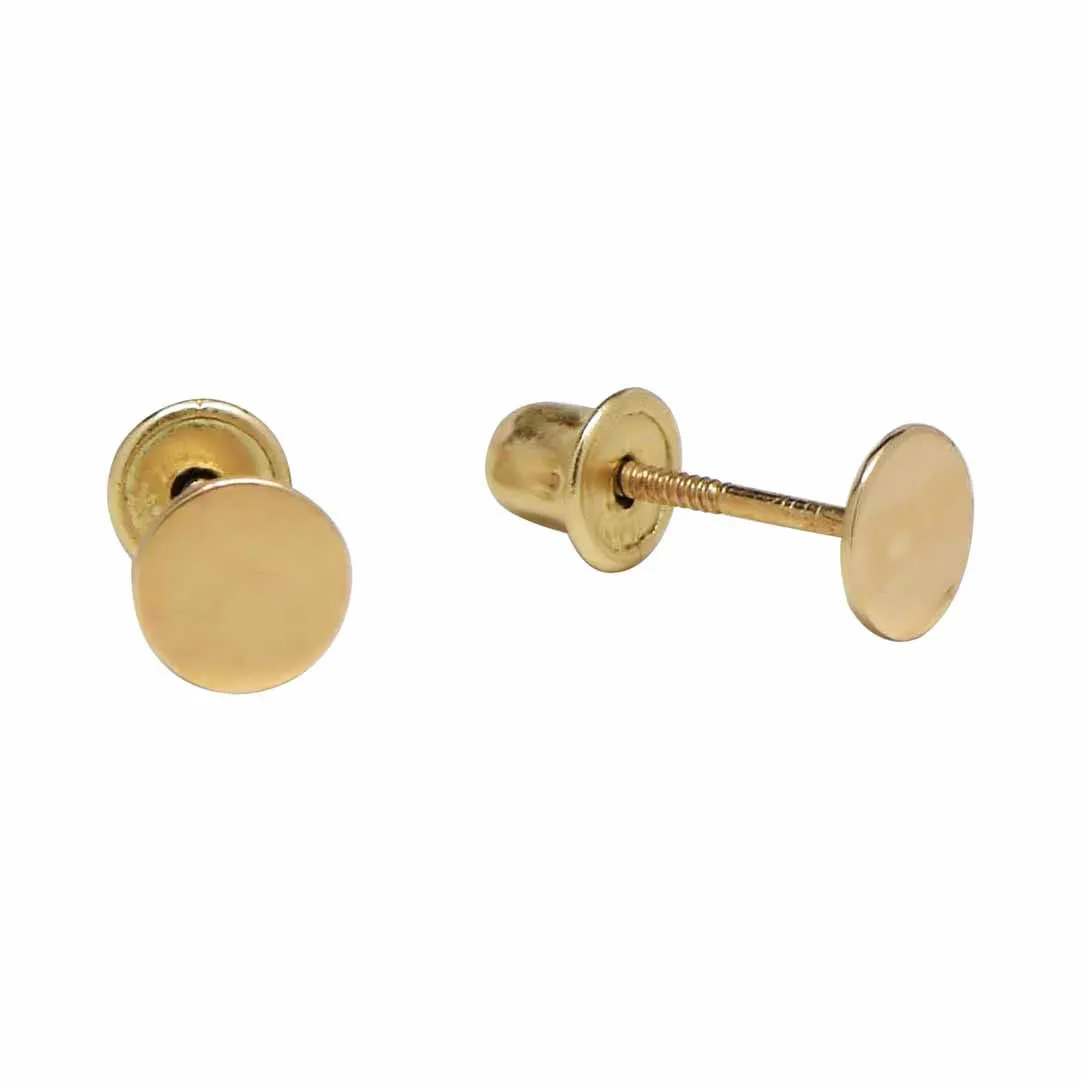 10k Solid Gold Circle Studs