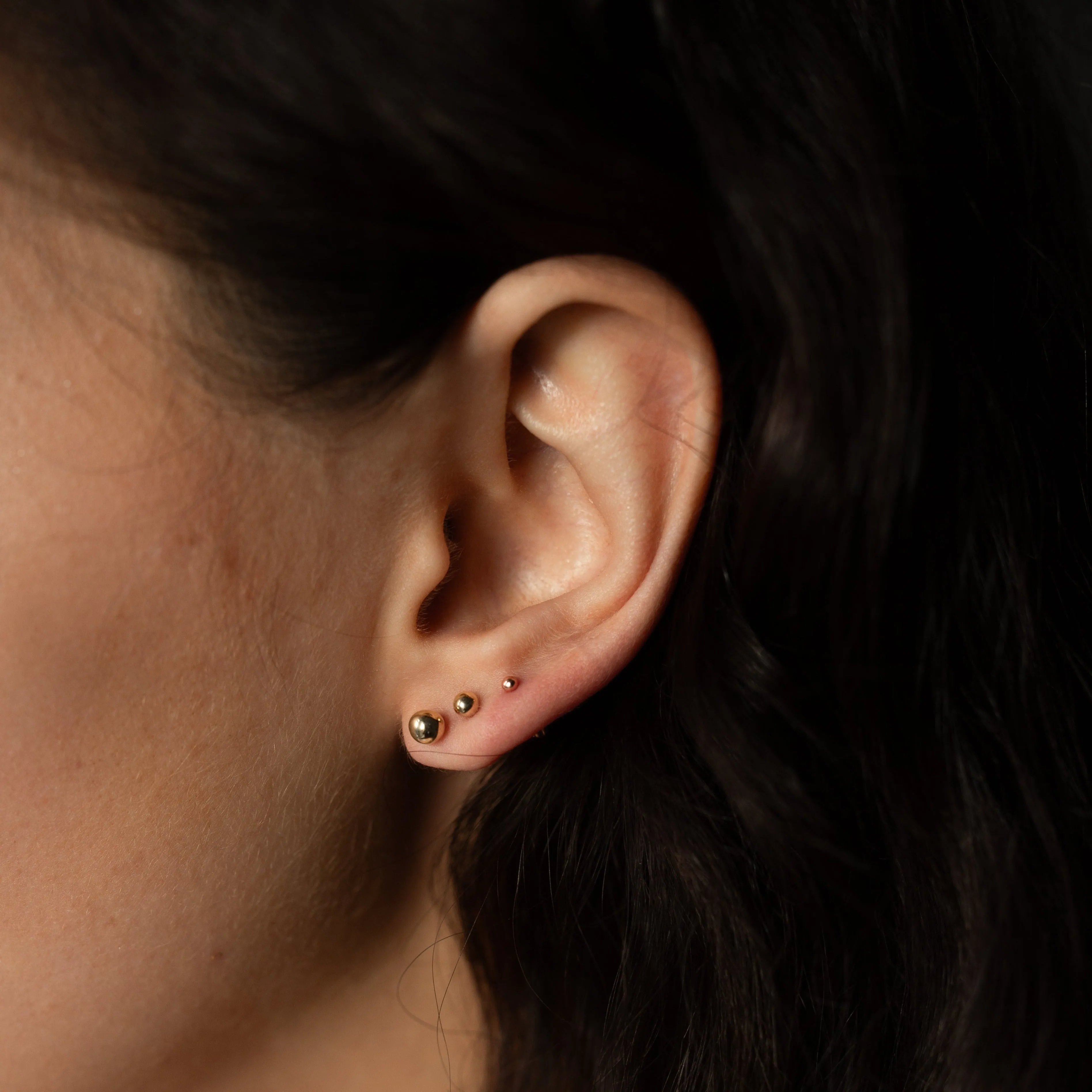 10k Solid Gold Sphere Studs