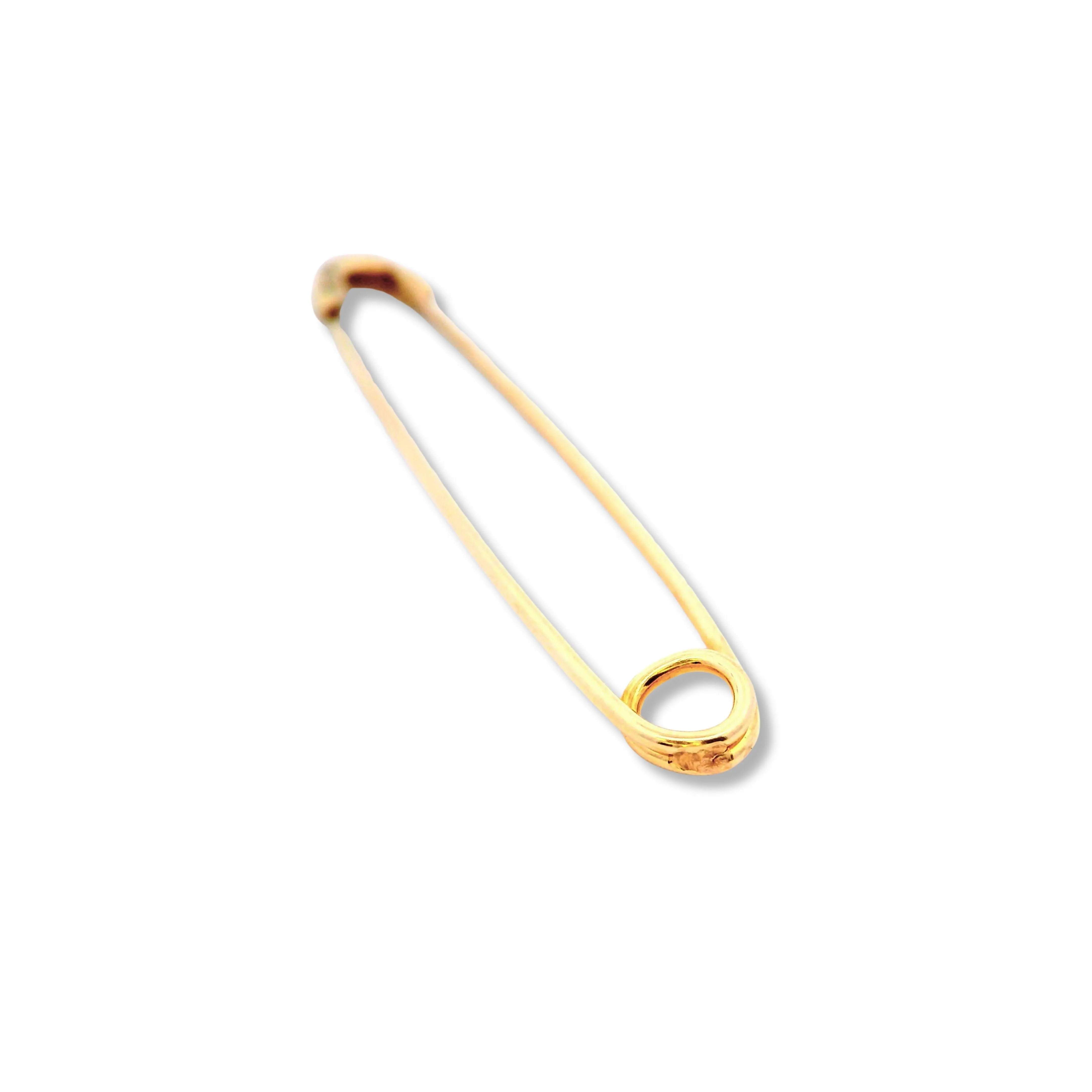 10K Yellow Gold Safety Pin Brooche
