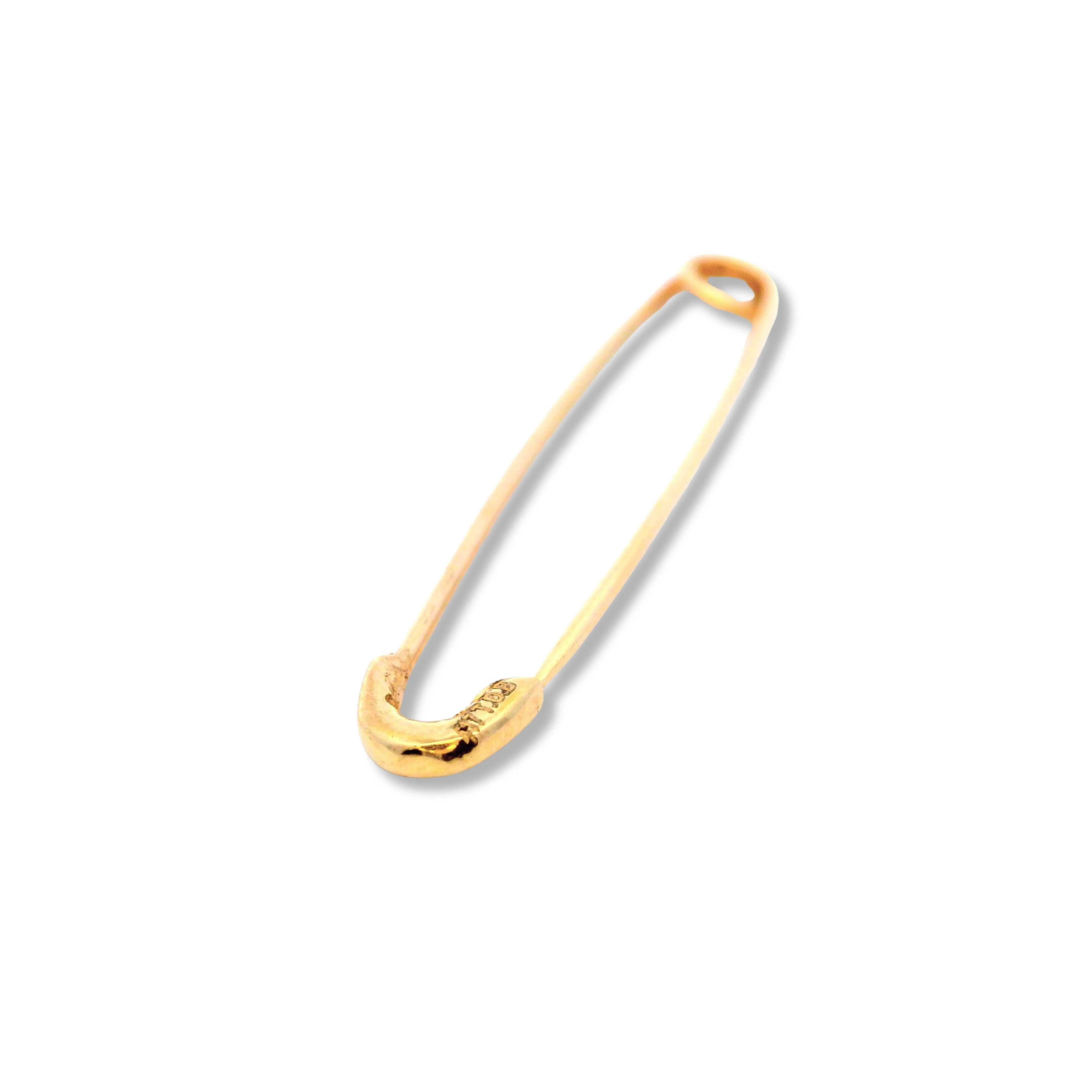 10K Yellow Gold Safety Pin Brooche