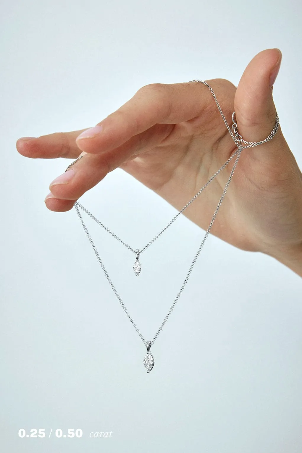 1/2 carat Marquise Diamond Pendant Necklace