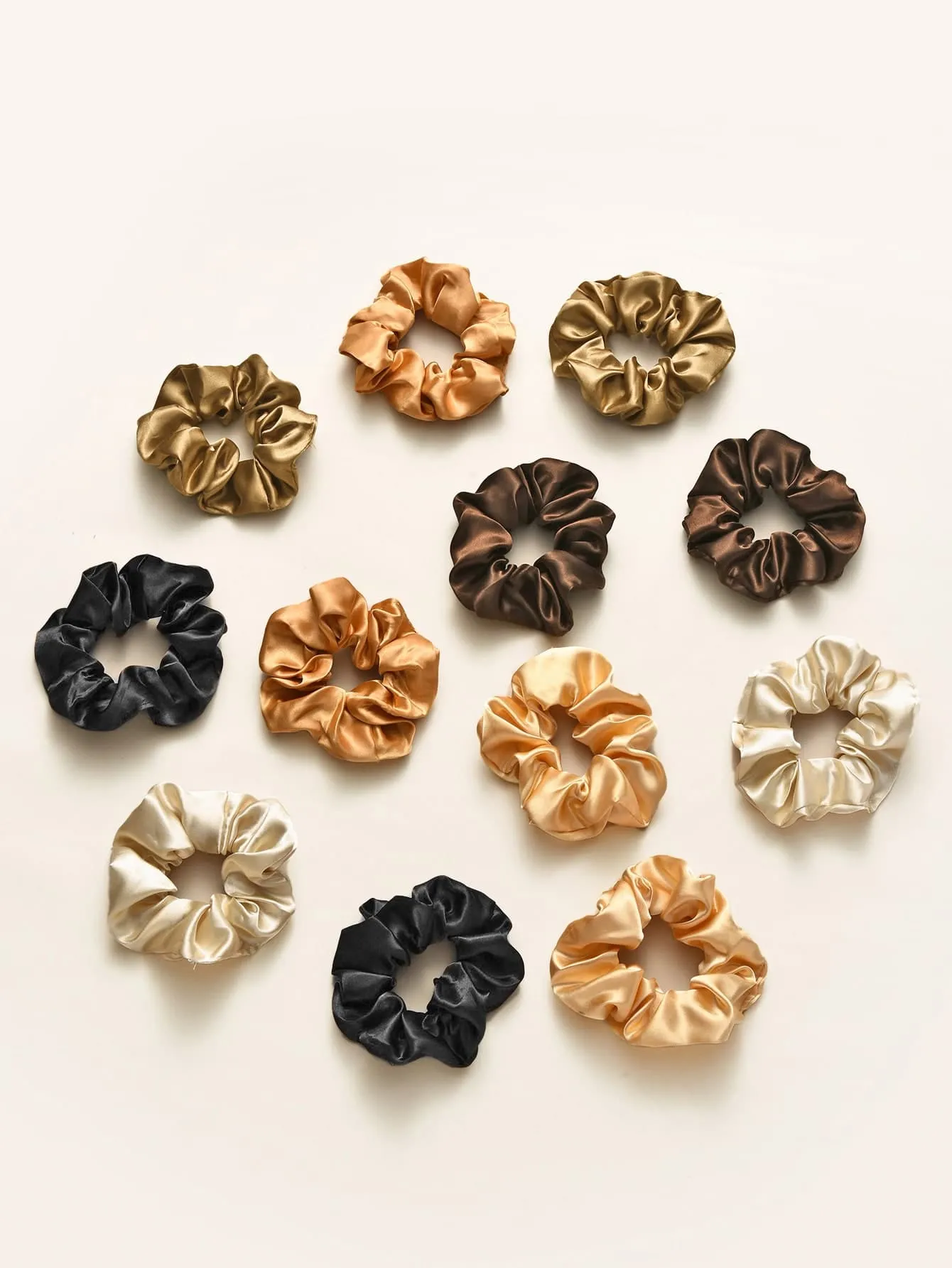 12pcs Plain Satin Scrunchie