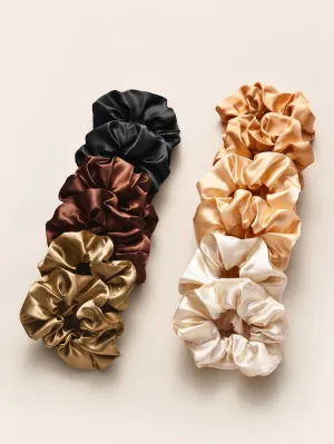 12pcs Plain Satin Scrunchie