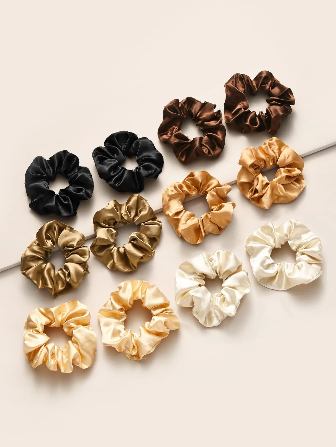 12pcs Plain Satin Scrunchie