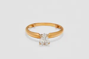 14k Gold Pear Shaped Diamond Ring