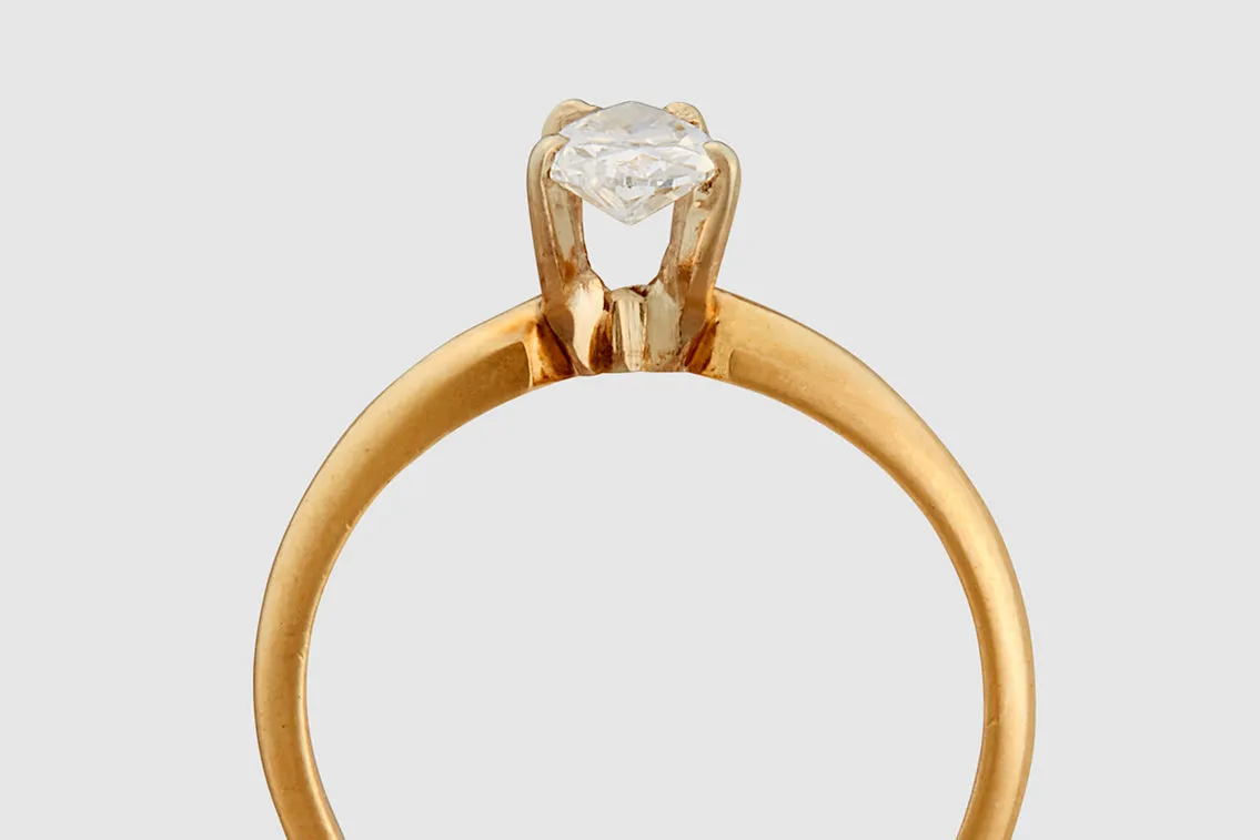 14k Gold Pear Shaped Diamond Ring