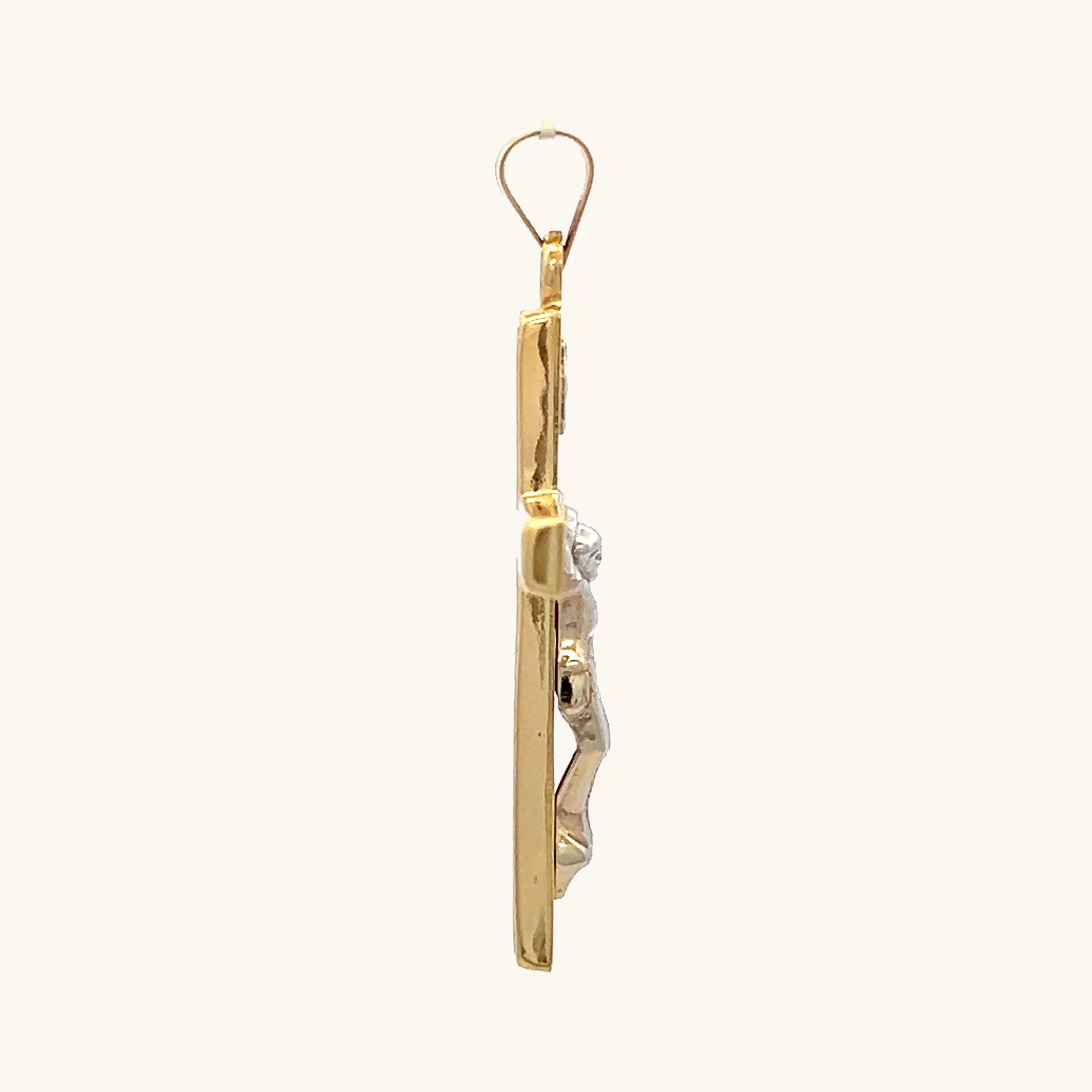 14K GOLD PLAIN INRI CRUCIFIX PENDANT