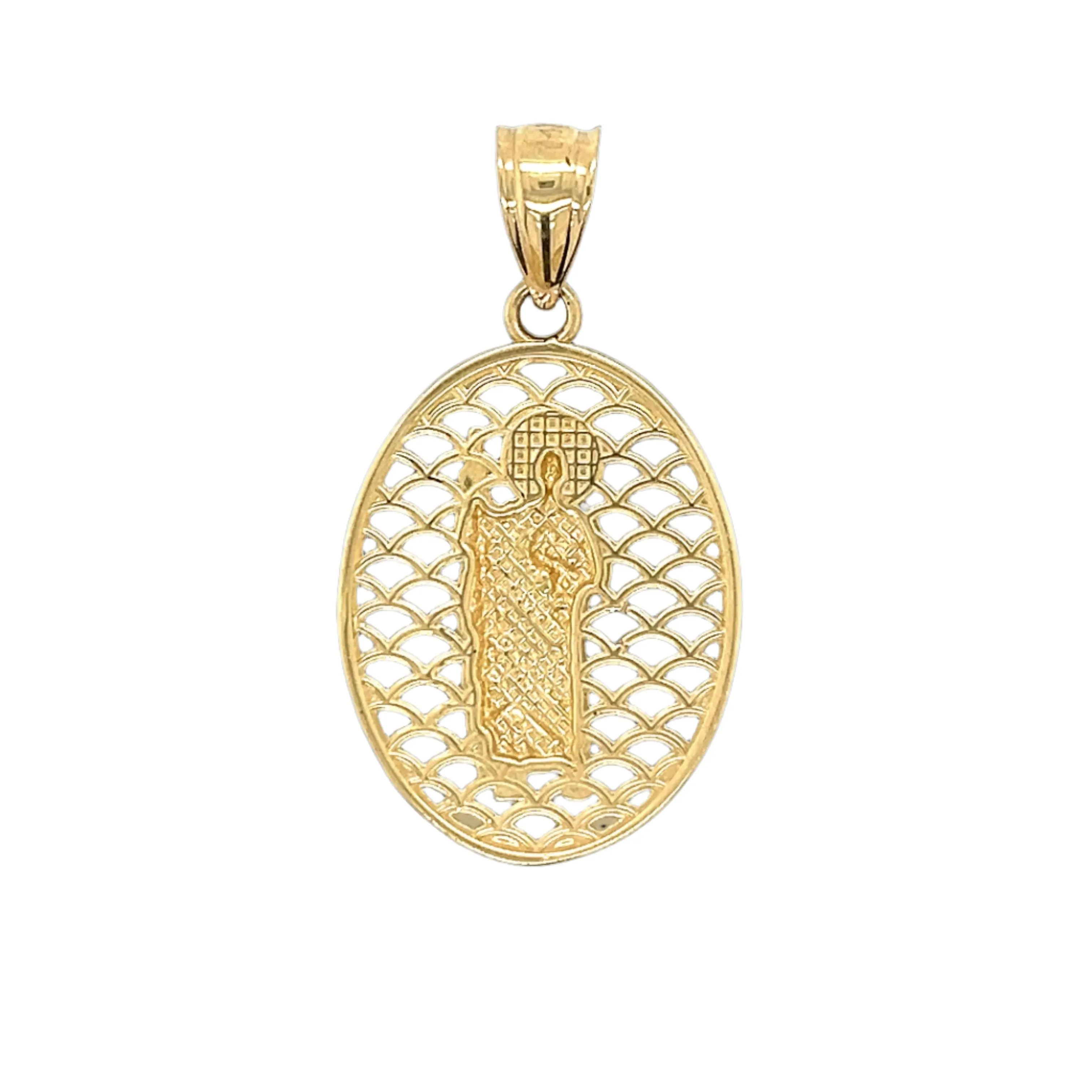 14K Gold Two Tone San Judas Pendant