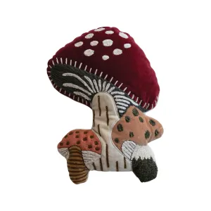14" Velvet Mushroom Pillow