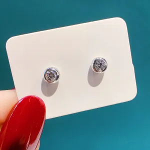 18K Gold 0.2ct Real Natural Diamond Simple Fashion Stud Earring