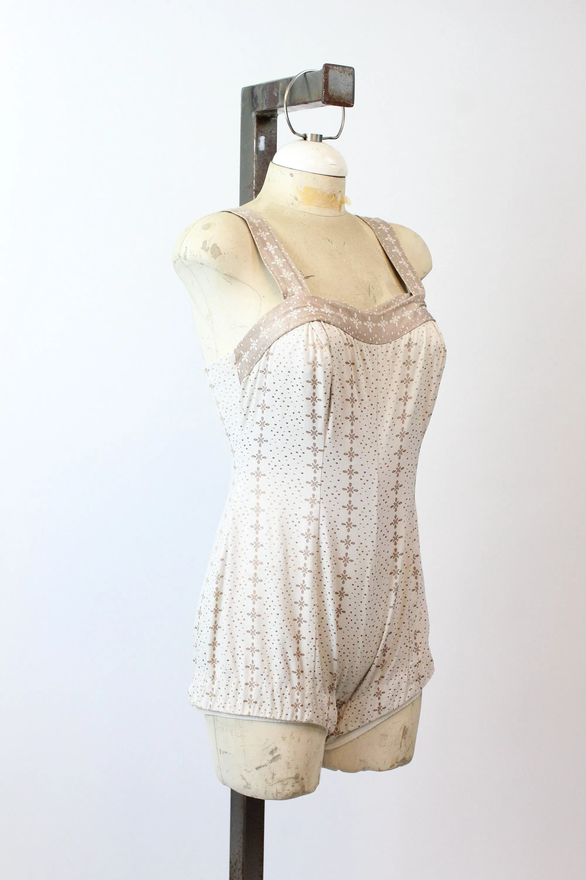 1950s JANTZEN jacquard bathing suit swimwear medium | new spring summer