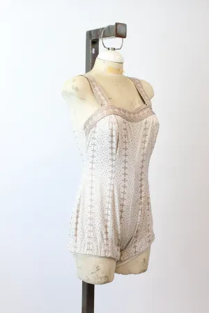 1950s JANTZEN jacquard bathing suit swimwear medium | new spring summer