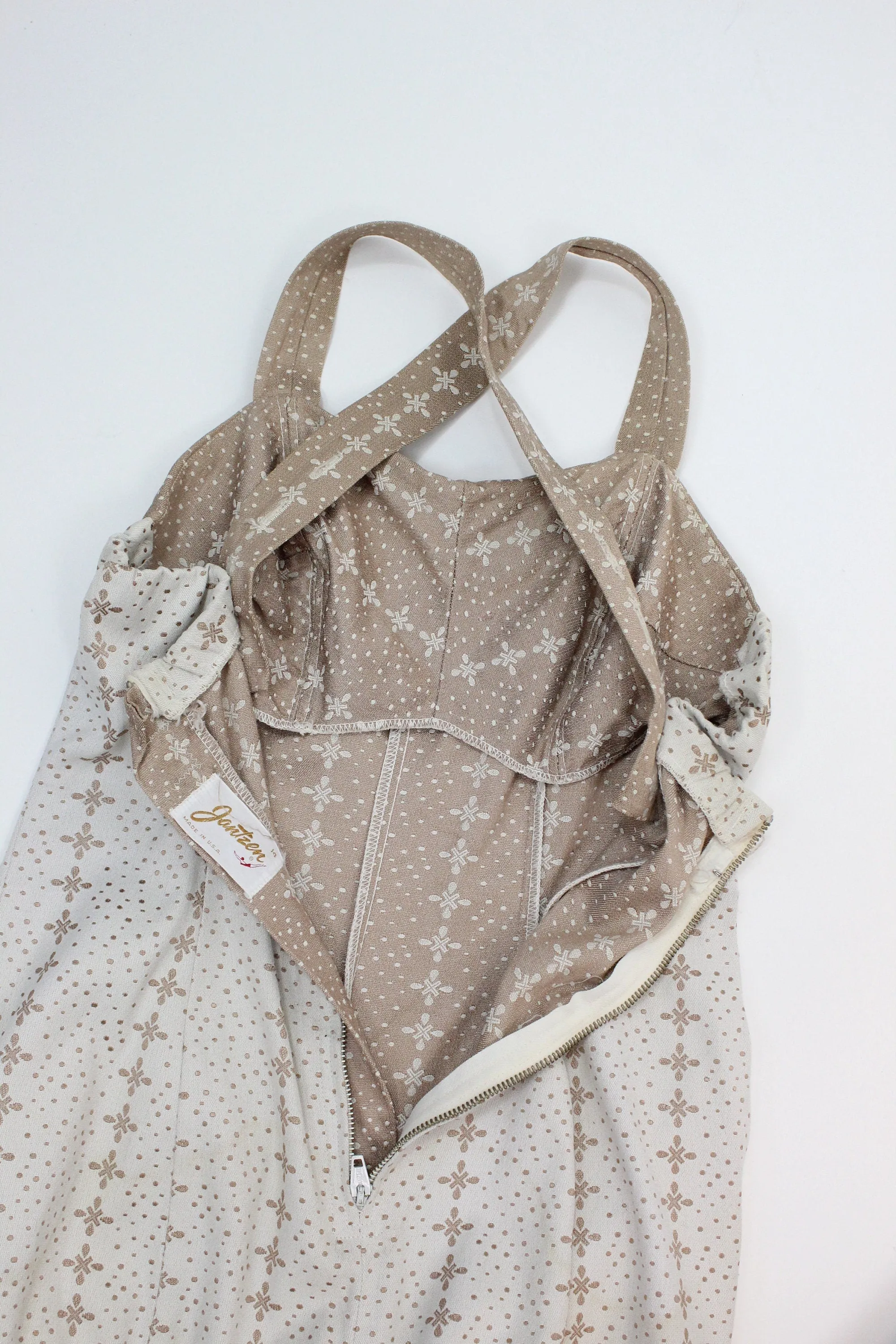 1950s JANTZEN jacquard bathing suit swimwear medium | new spring summer