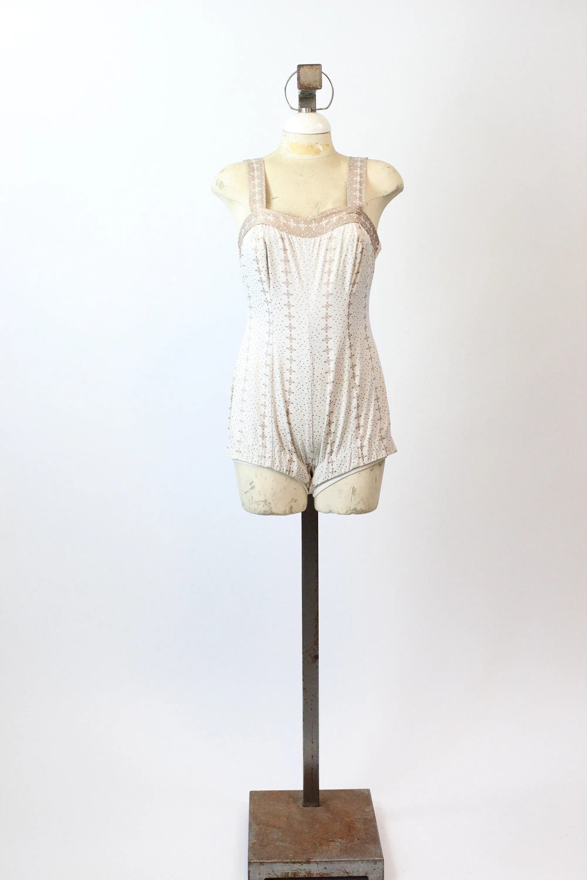 1950s JANTZEN jacquard bathing suit swimwear medium | new spring summer