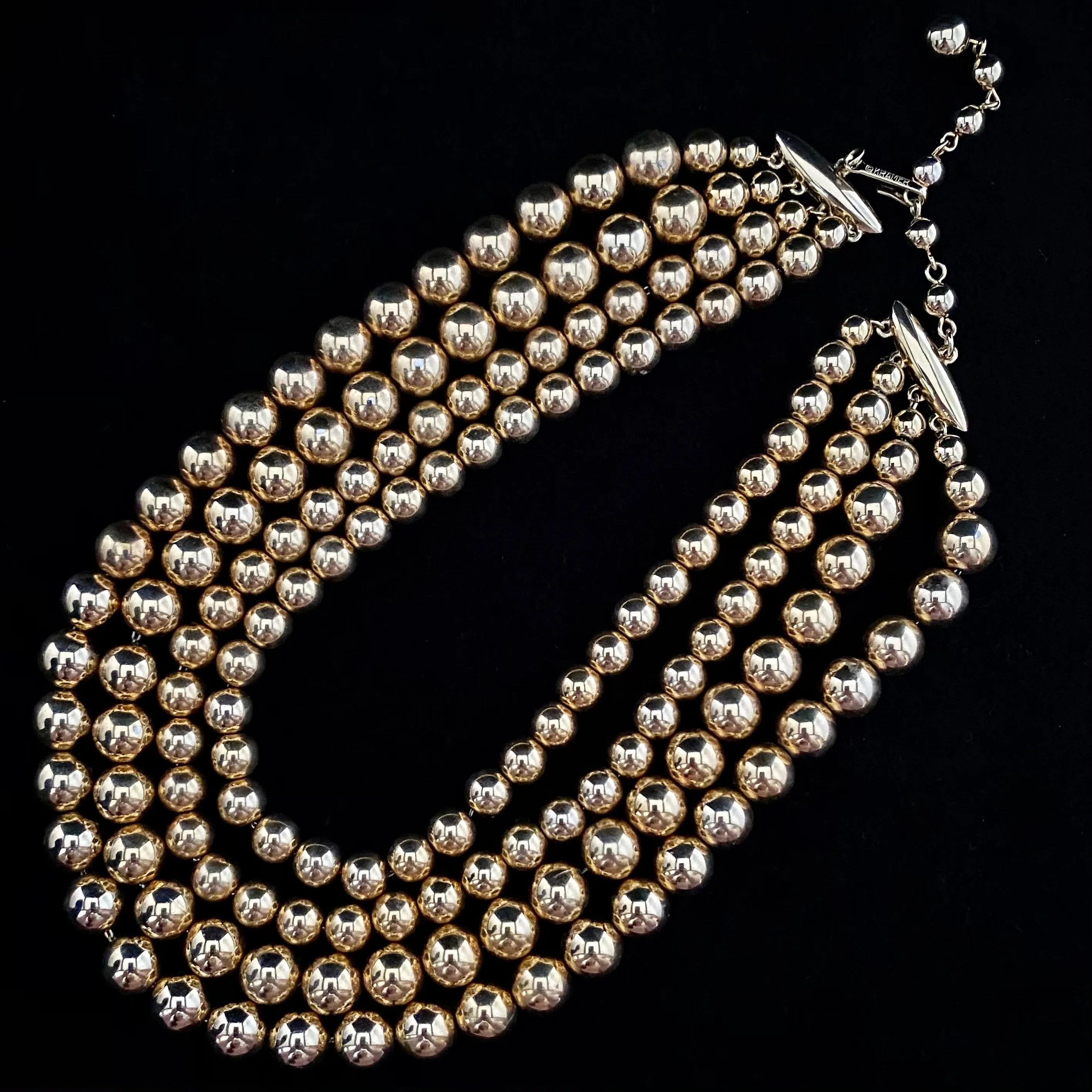 1950s Kramer 4-Strand Bead Necklace