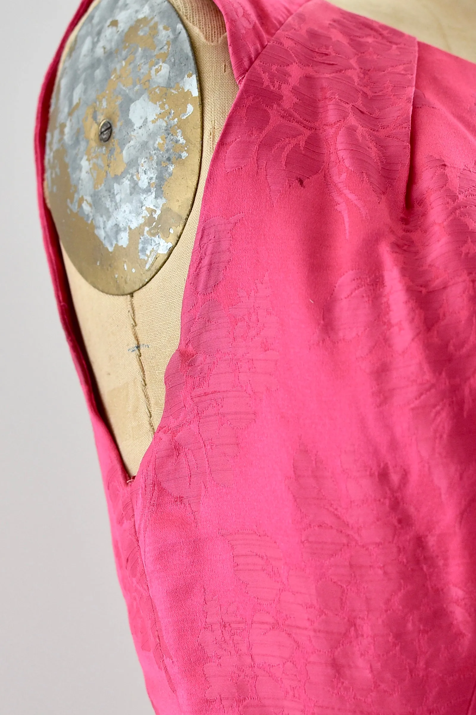 1960s Fuchsia Silk Dress