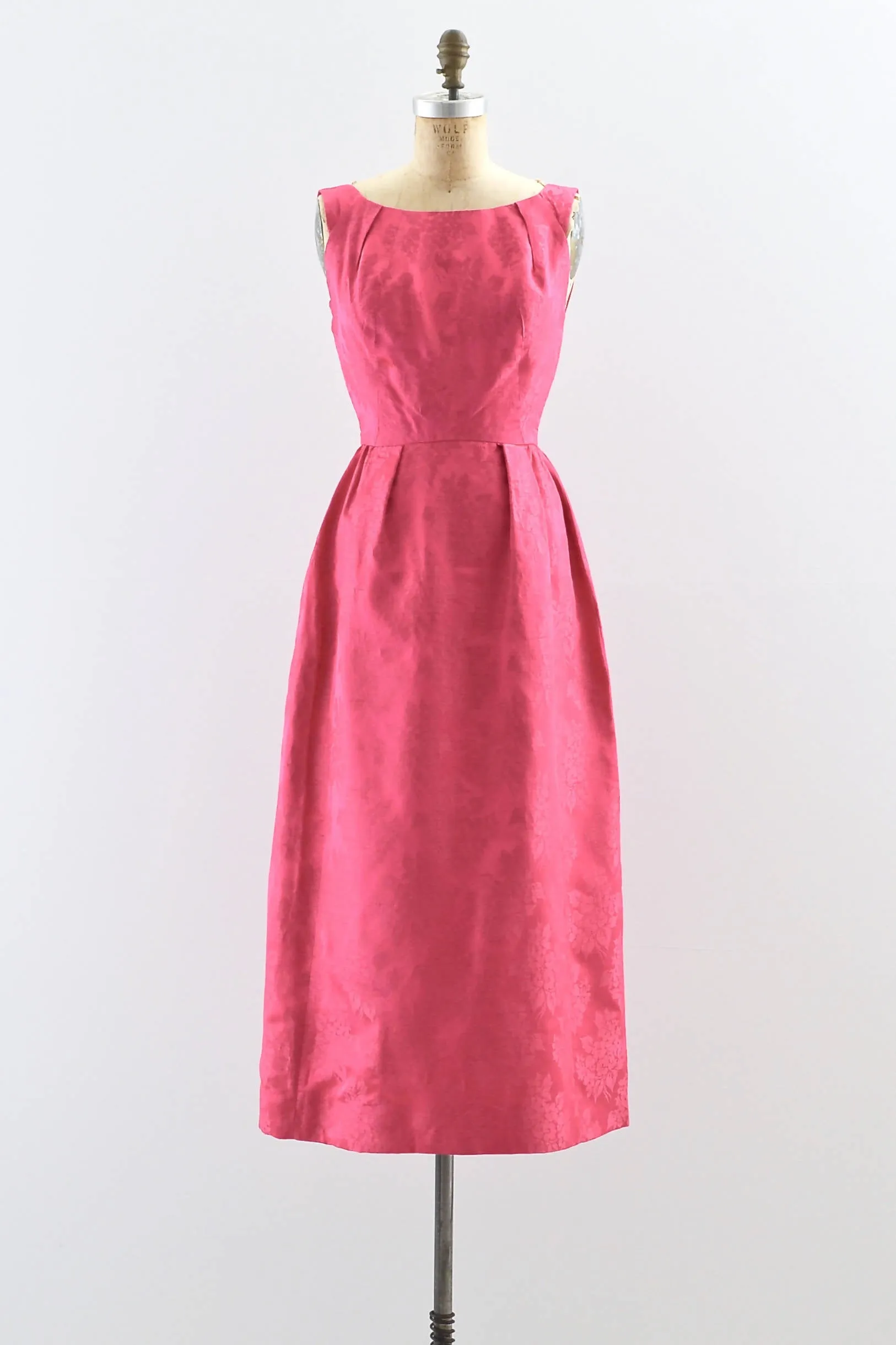1960s Fuchsia Silk Dress
