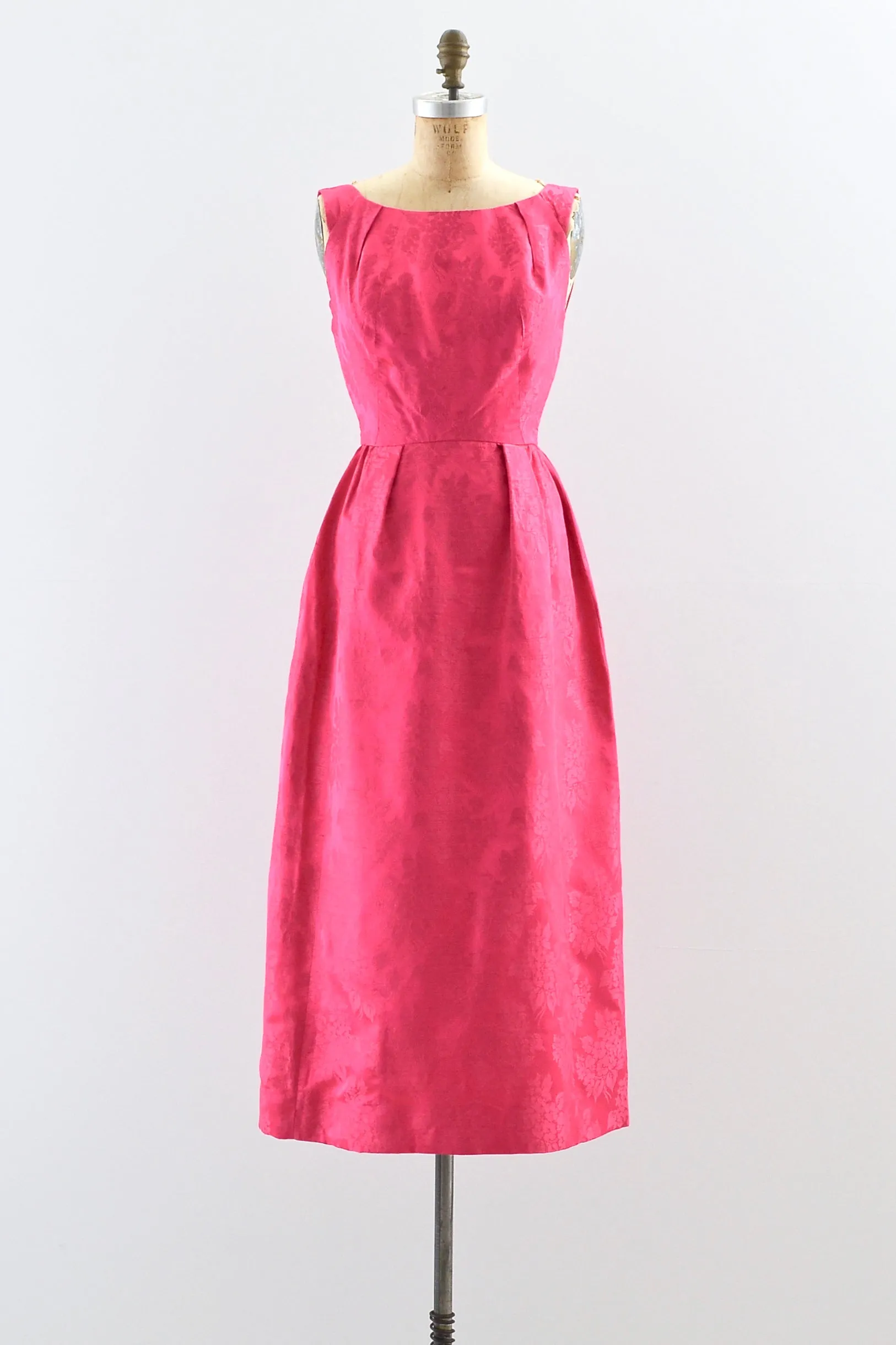 1960s Fuchsia Silk Dress