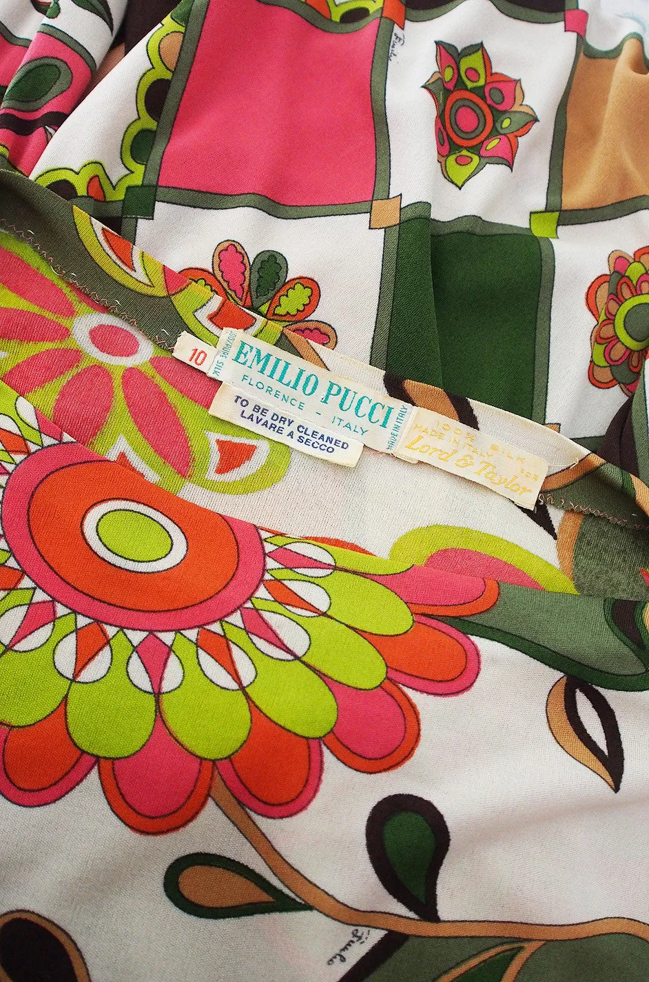 1960s Geometric & Floral Emilio Pucci Shift Dress