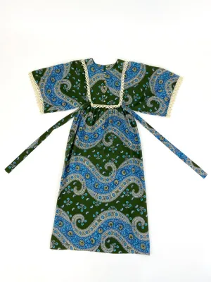 1970's Paisley Maxi Dress