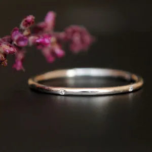 1mm Dainty Flush Set Diamond 5 Diamond Eternity Ring