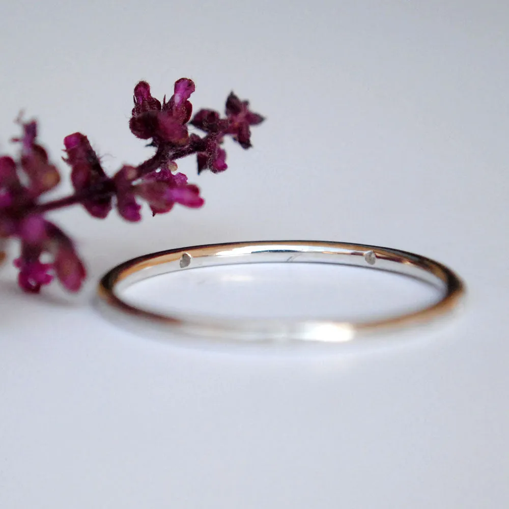 1mm Dainty Flush Set Diamond 5 Diamond Eternity Ring