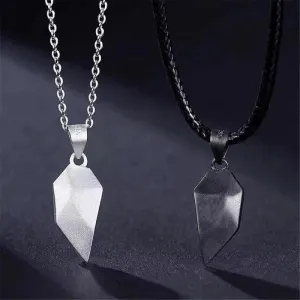 2 Pcs New Creative Wish Stone Magnet Necklaces For BFFs Couples