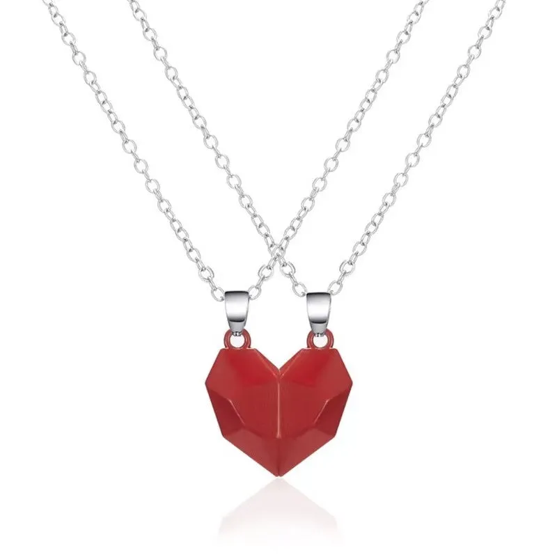 2 Pcs New Creative Wish Stone Magnet Necklaces For BFFs Couples