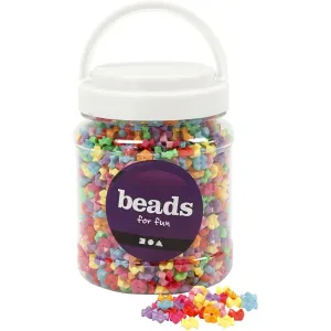 2200 x Assorted Colour Plastic Shaped Beads Jewellery Making 9.5mm