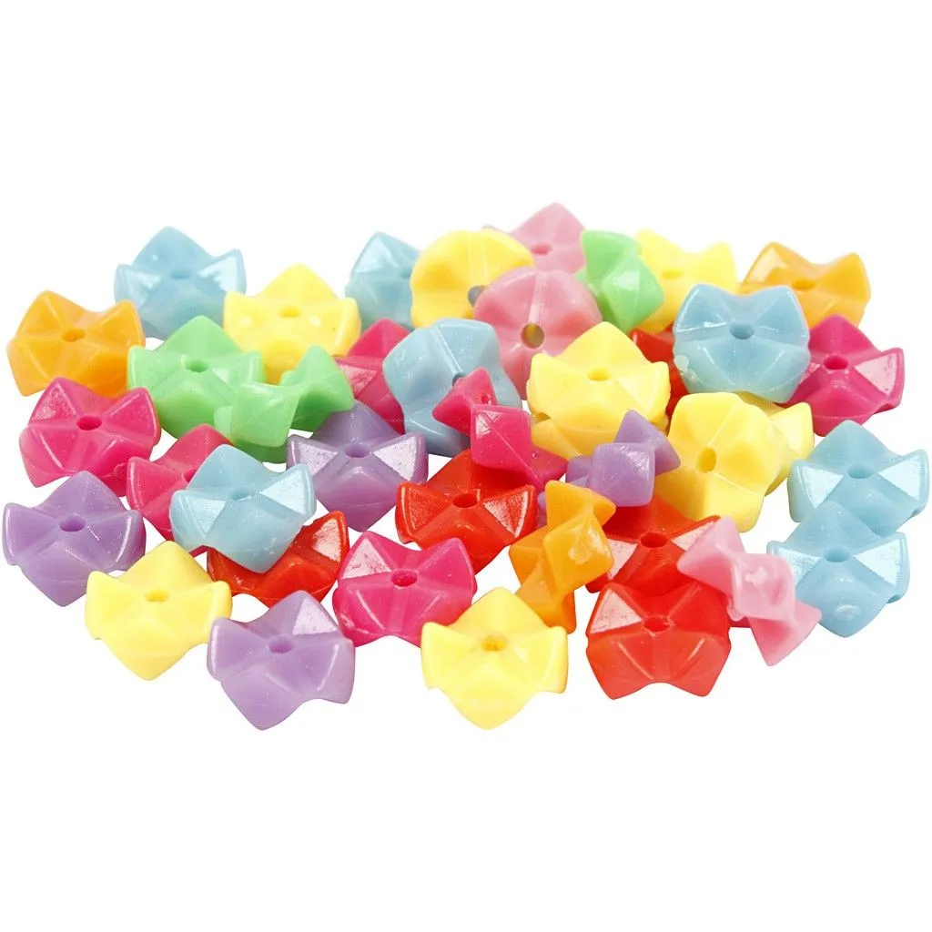 2200 x Assorted Colour Plastic Shaped Beads Jewellery Making 9.5mm