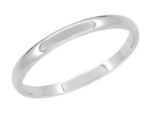 2mm Platinum Wedding Band - Classic Domed High Polish Wedding Ring