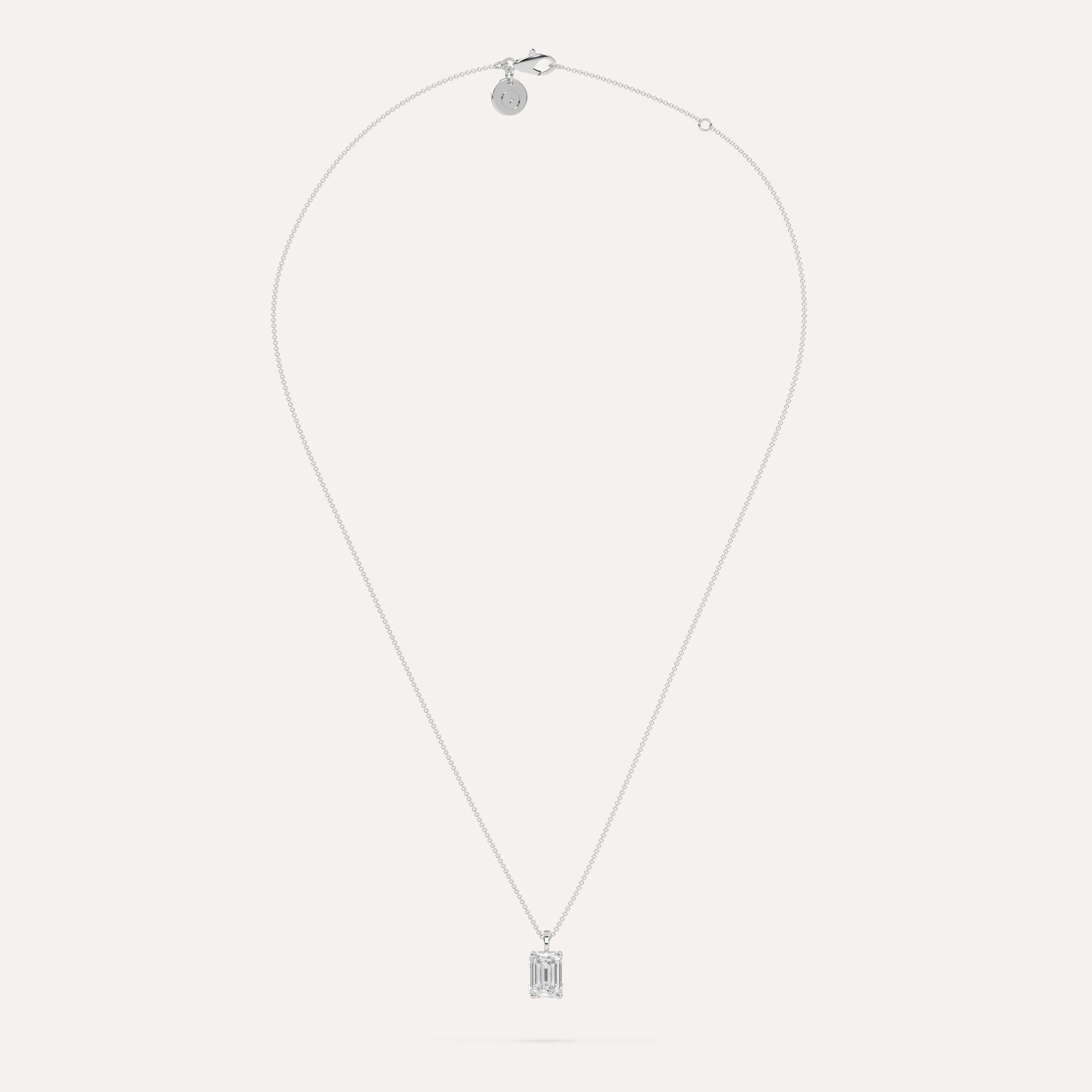 3 carat Emerald Diamond Pendant Necklace