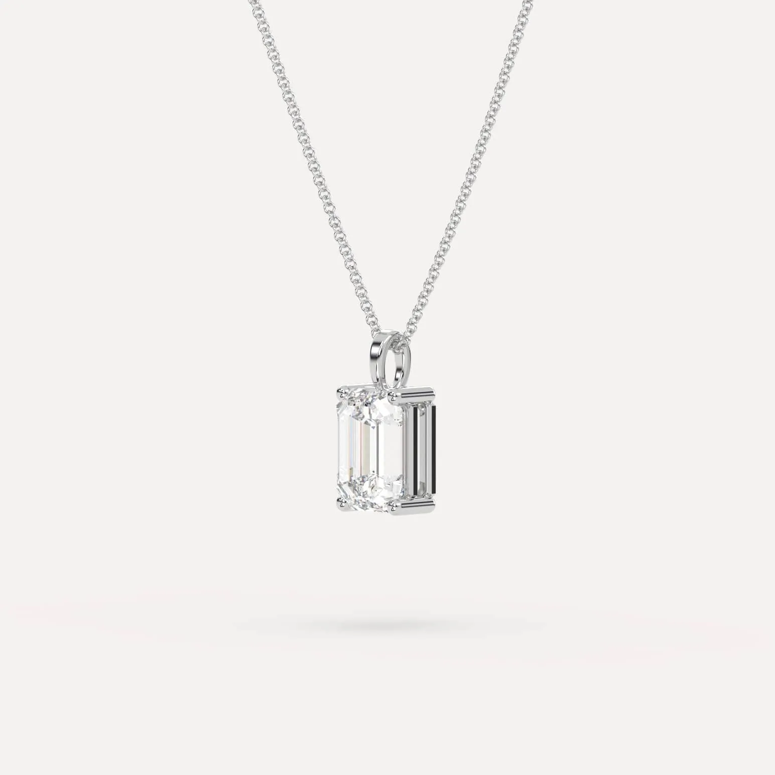3 carat Emerald Diamond Pendant Necklace