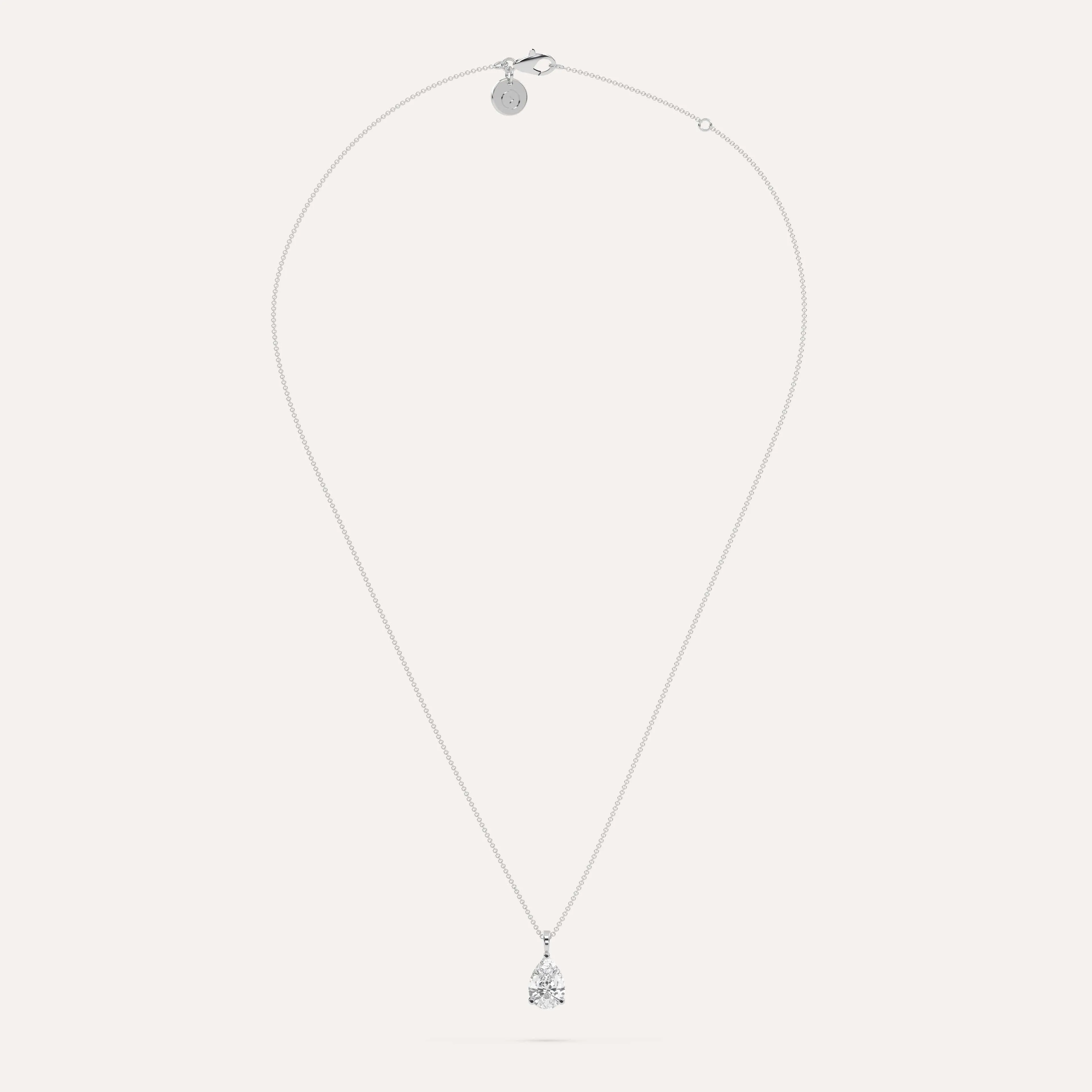 3 carat Pear Diamond Pendant Necklace