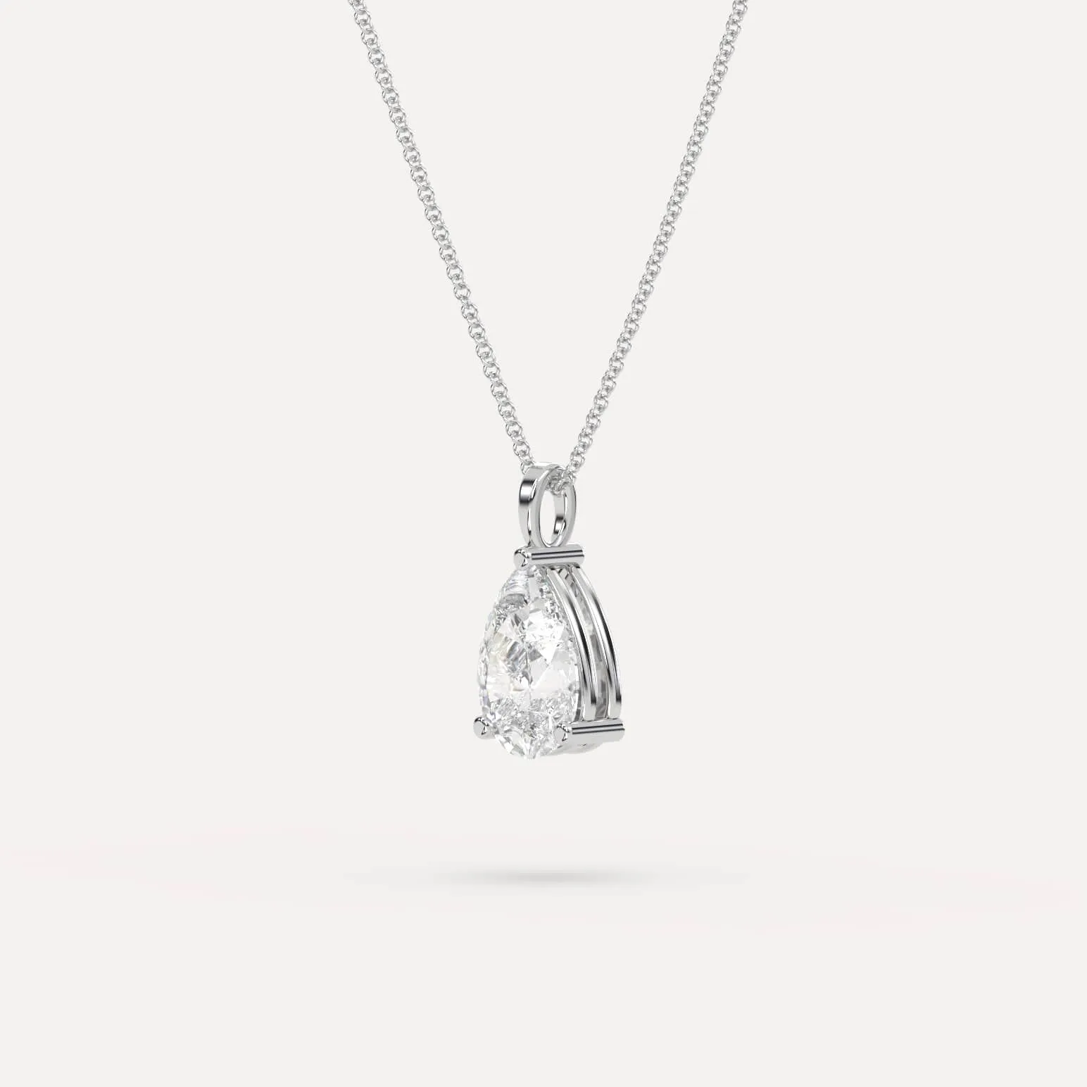 3 carat Pear Diamond Pendant Necklace
