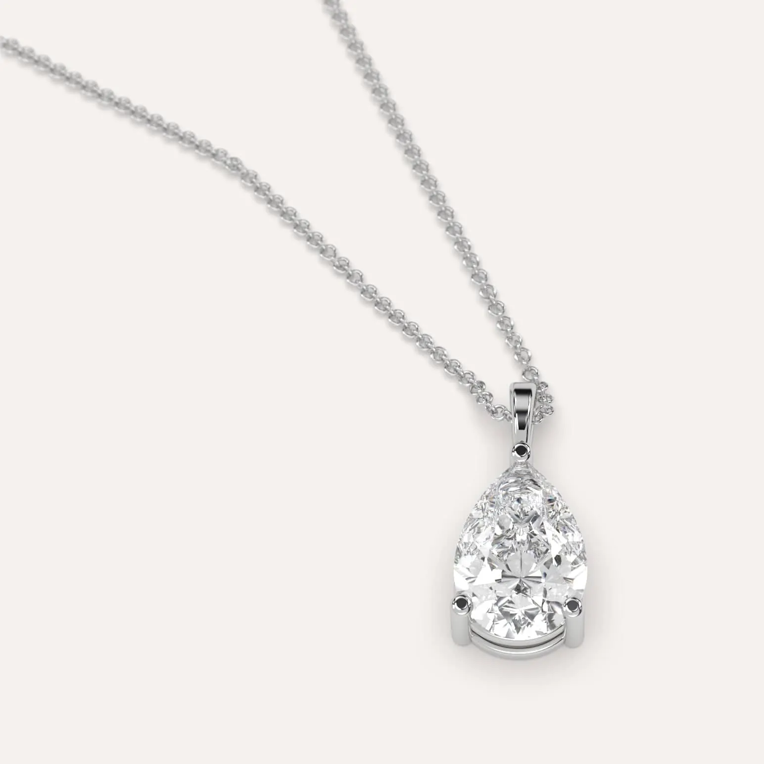 3 carat Pear Diamond Pendant Necklace