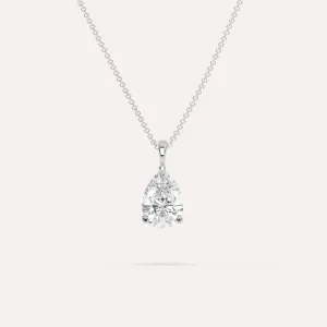 3 carat Pear Diamond Pendant Necklace