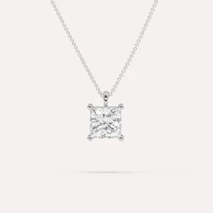 3 carat Princess Diamond Pendant Necklace