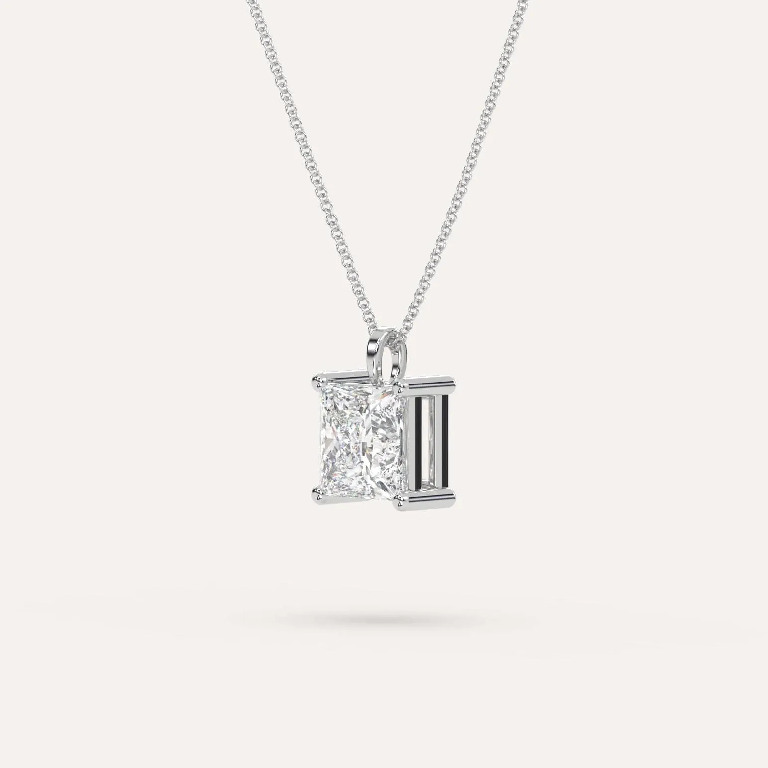 3 carat Princess Diamond Pendant Necklace