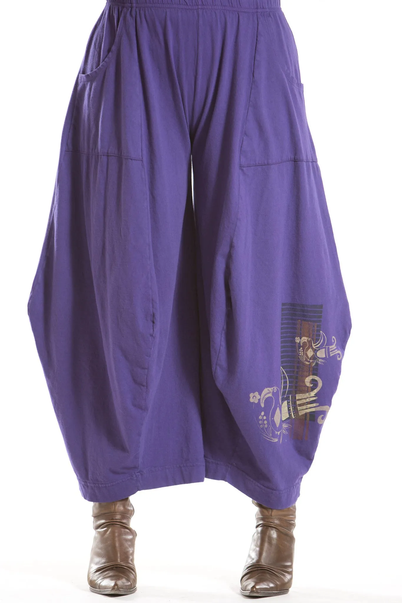 3-D Pant with Pockets Printed-Blue Fish Clothing
