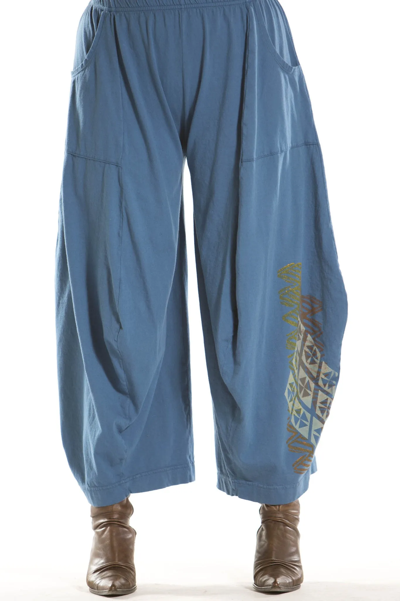 3-D Pant with Pockets Printed-Blue Fish Clothing