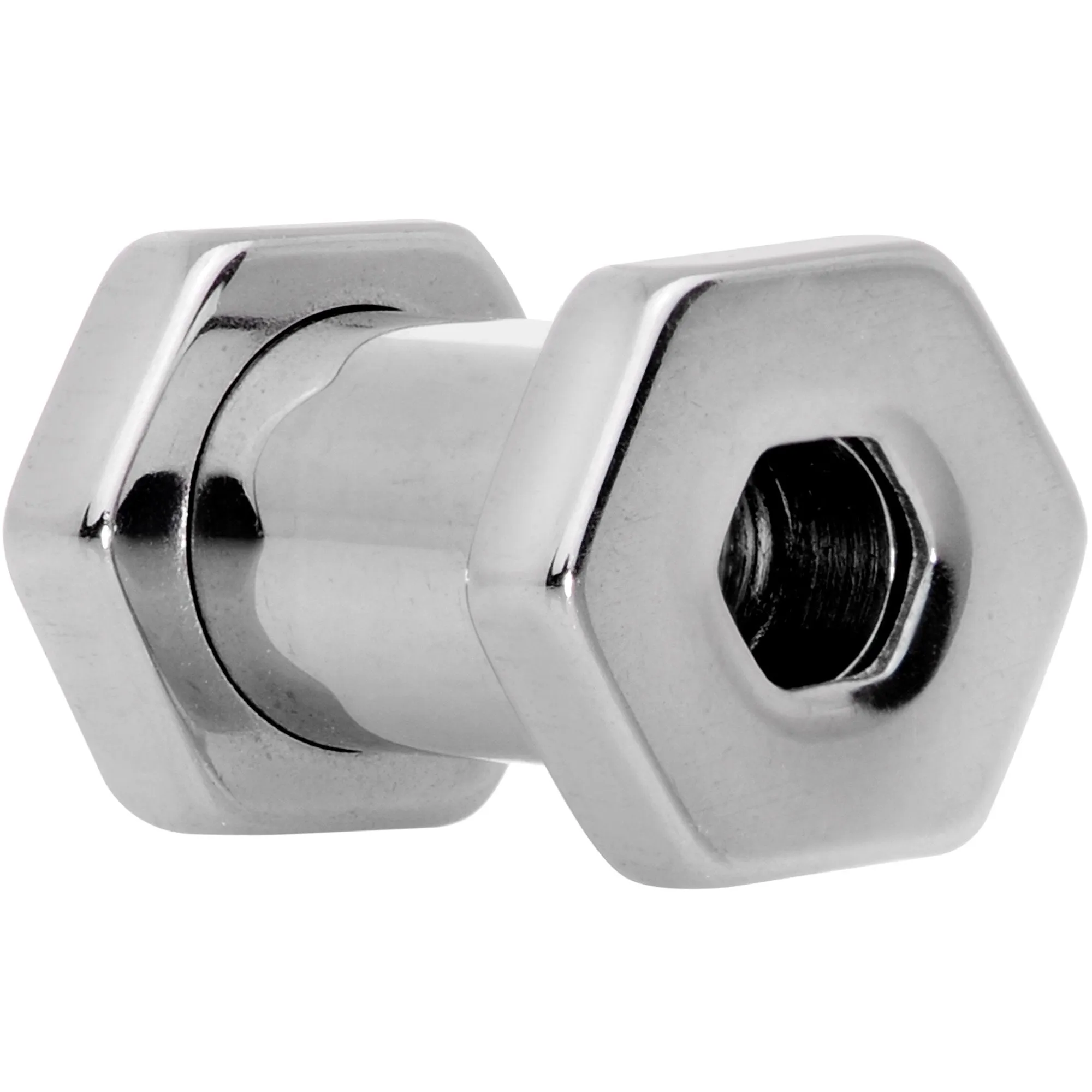 4 Gauge Geometric Hexagon Screw Fit Tunnel Plug Set