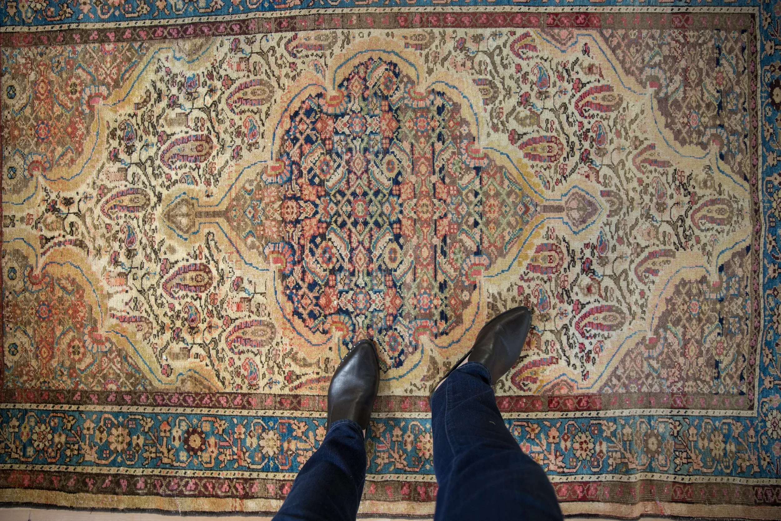 4.5x6.5 Vintage Fine Distressed Malayer Rug