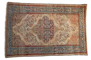 4.5x6.5 Vintage Fine Distressed Malayer Rug