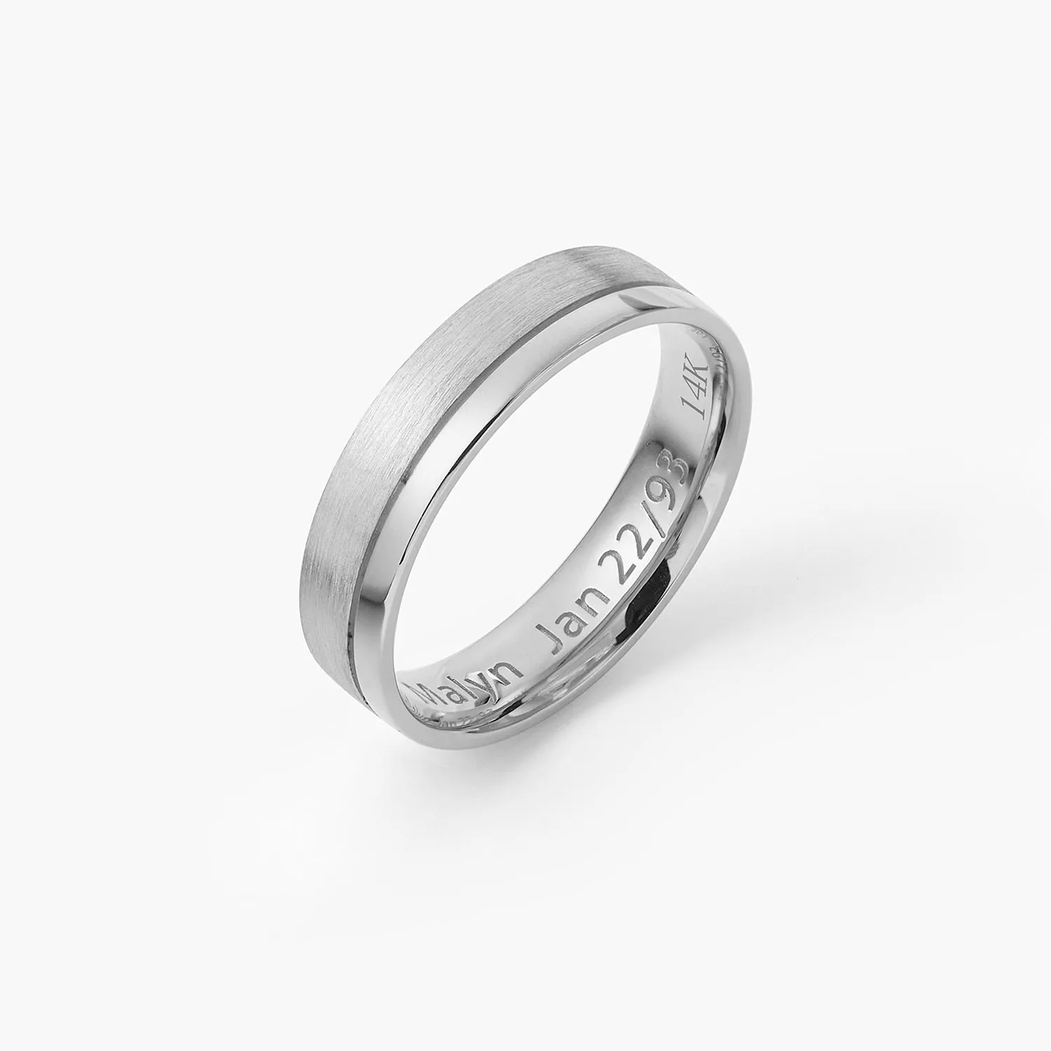 5mm Men's Brushed Eternity Wedding Band Couple Ring