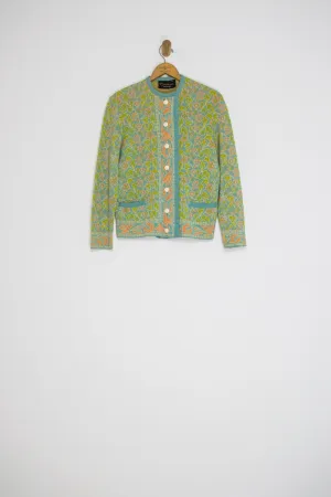60's FLORAL CARDIGAN / MEDIUM